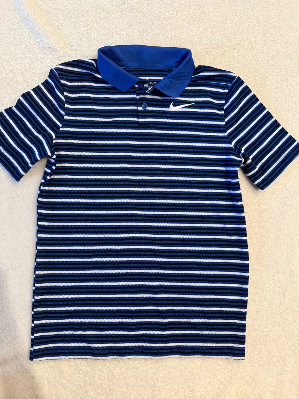 Nike Boys' Blue & White Striped Polo